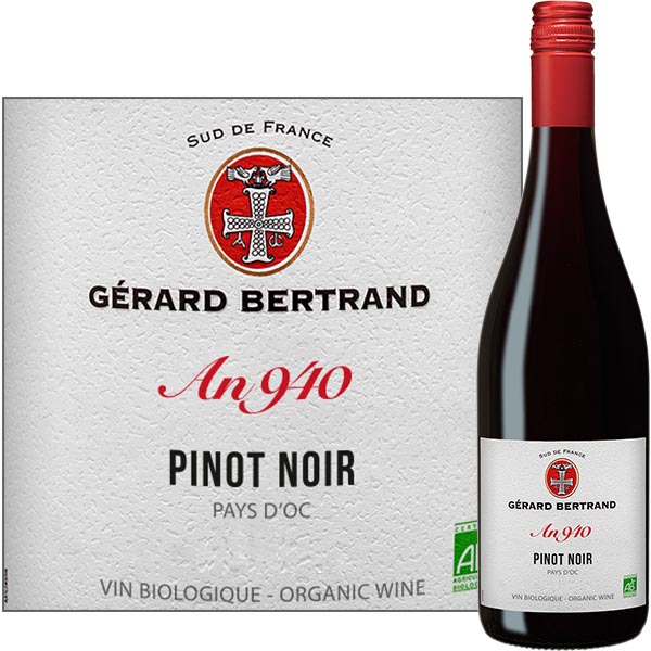 Héritage Pinot Noir, An 940 IGP d’Oc Bio, Gérard Bertrand