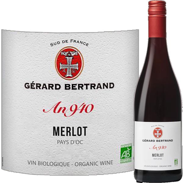 Héritage Merlot Bio, Vin de Pays d'Oc, Gérard Bertrand