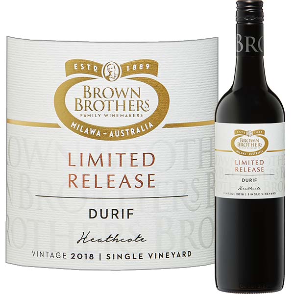 Durif, single vineyard Heathcote, Brown Brothers, Australie